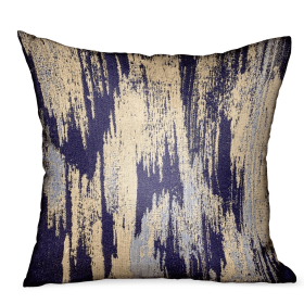 Plutus Ocean Avalanche Blue Ikat Luxury Outdoor/Indoor Throw Pillow (Color: Blue, size: Double sided  18" x 18")