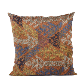 Plutus Multi-Color Lines Fret Luxury Throw Pillow (Color: Multi-Color, size: Double sided  18" x 18")