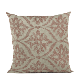 Plutus Beige, Red Flowers Jacquard Luxury Throw Pillow (Color: Beige, Red, size: Double sided  20" x 20")