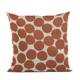 Plutus Red, Beige Tomato Dot Luxury Throw Pillow (Color: Red, Beige, size: Double sided  24" x 24")