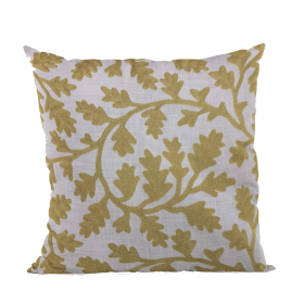 Plutus Yellow Vine Floral Luxury Throw Pillow (Color: Yellow, size: Double sided  26" x 26")