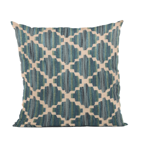 Plutus Blue Zig Zag Cut Diamond Luxury Throw Pillow (Color: Blue, size: Double sided  20" x 26" Standard)