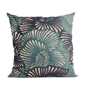 Plutus Blue Plush Damask Luxury Throw Pillow (Color: Blue, size: Double sided  12" x 20")