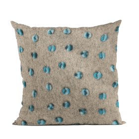 Plutus Blue Wool Dot Luxury Throw Pillow (Color: Blue, size: Double sided  20" x 20")