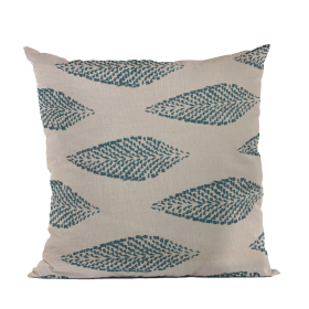 Plutus Blue Large Leafs Floral Luxury Throw Pillow (Color: Blue, size: Double sided  26" x 26")