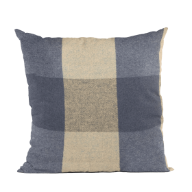 Plutus Blue Squares Plaid Luxury Throw Pillow (Color: Blue, size: Double sided  20" x 26" Standard)