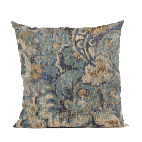 Plutus Blue Amazonian Damask Luxury Throw Pillow (Color: Blue, size: Double sided  12" x 20")