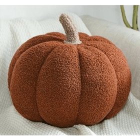 Pumpkin Fall Boucle Pillows, Full Pillow (Color: Brown, size: medium)