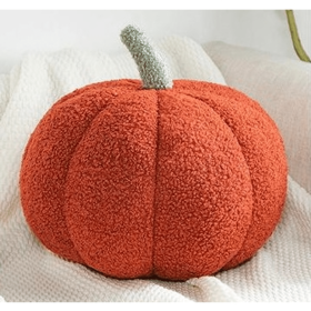 Pumpkin Fall Boucle Pillows, Full Pillow (Color: Rust, size: small)