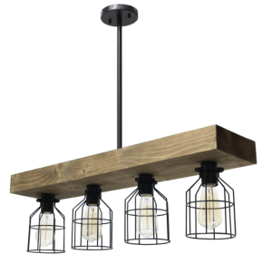 Lalia Home 4 Light Farmhouse Beam Pendant (Color: Restored Wood)