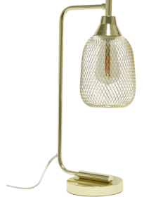 Lalia Home Industrial Mesh Desk Lamp (Color: Gold)