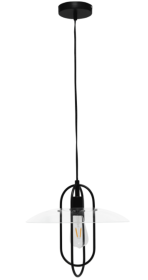 Lalia Home 1 Light Elongated Metal Pendant Light (Color: Black, size: Pendant)