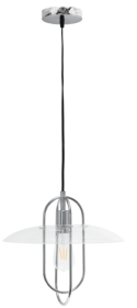 Lalia Home 1 Light Elongated Metal Pendant Light (Color: Chrome, size: Pendant)