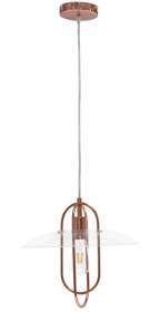 Lalia Home 1 Light Elongated Metal Pendant Light (Color: Rose Gold, size: Pendant)