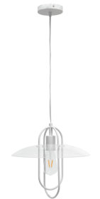 Lalia Home 1 Light Elongated Metal Pendant Light (Color: White, size: Pendant)