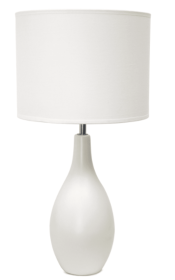 Simple Designs Oval Bowling Pin Base Ceramic Table Lamp (Color: Off White)