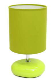 Simple Designs Stonies Small Stone Look Table Bedside Lamp (Color: Green)