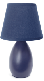 Simple Designs Mini Egg Oval Ceramic Table Lamp (Color: Blue)