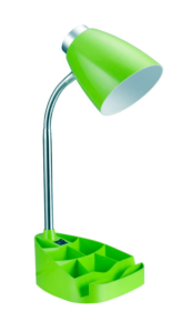 Limelights Gooseneck Organizer Desk Lamp with iPad Tablet Stand Book Holder (Color: Green)