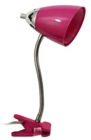 LimeLights Flossy Flexible Gooseneck Clip Light Desk Lamp (Color: Pink)