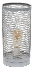 Simple Designs Mesh Cylindrical Steel Table Lamp (Color: White)