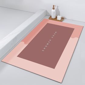 Bathroom Absorbent And Quick-drying Floor Mat (Option: Rectangle Pink-40X60-1PCS)