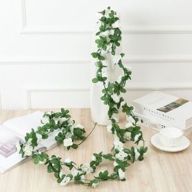 1pc 98.43inch/8.2ft Rose Artificial Flowers; Artificial Flower Christmas Garland; Fake Rose Vine For Wedding Home Room Decoration Spring Autumn Garden (Color: White, Quantity: 1pc)