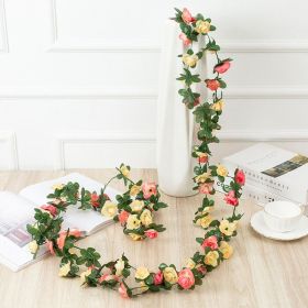 1pc 98.43inch/8.2ft Rose Artificial Flowers; Artificial Flower Christmas Garland; Fake Rose Vine For Wedding Home Room Decoration Spring Autumn Garden (Color: Champagne, Quantity: 1pc)