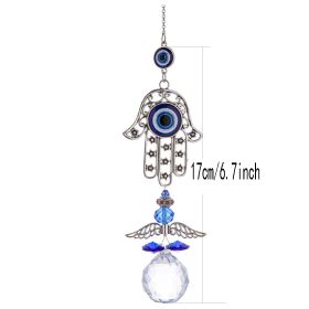 1pc Crystal Sun Catchers, Blue Butterfly Evil Eye Suncatcher Indoor Window With Prism Ball (style: Palm)