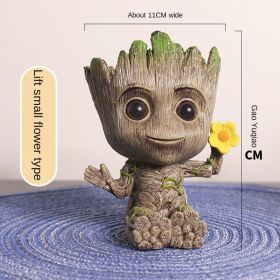 Creative succulent plant flowerpots; small tree people; fake flower ornaments; simulation of green plants; potted resin decorations (colour: Cartoon Style Tree People Flower Pot - Raise Small Flowers)