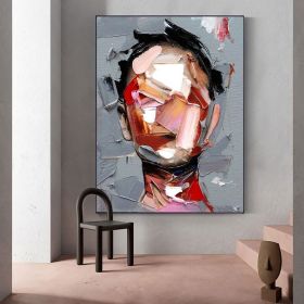 Hand Painted Oil Painting Abstract Portrait Wall Art Hand painted-Man Knife Oil Paintings On Canvas-Hand Made-For Home Decoration (style: 01, size: 60X90cm)