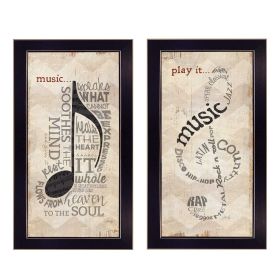 Trendy Decor 4U "Music" Framed Wall Art, Modern Home Decor Framed Print for Living Room, Bedroom & Farmhouse Wall Decoration by Marla Rae (Color: as Pic)