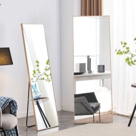 Third generation packaging upgrades include solid wood frame full-length mirrors, dressing mirrors, bedroom entrances, decorative mirrors (Color: Light Oak)