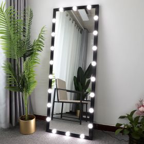 Hollywood Full Length Mirror with Lights Full Body Vanity Mirror with 3 Color Modes Lighted Standing Floor Mirror for Dressing Room Bedroom Wall Mount (Color: as Pic)