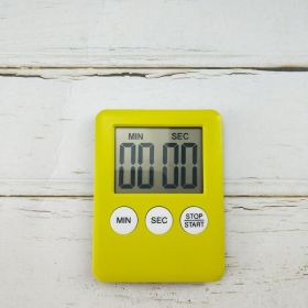 Cooking Timer LCD Digital Screen Clock Kitchen Countdown Timer Mechanical Digital Kitchen Timer Magnetic (Color: Yellow)